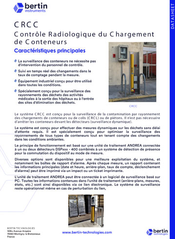 Contrôle radiologique de chargement des conteneurs (CRCC) Bertin Technologies 77261