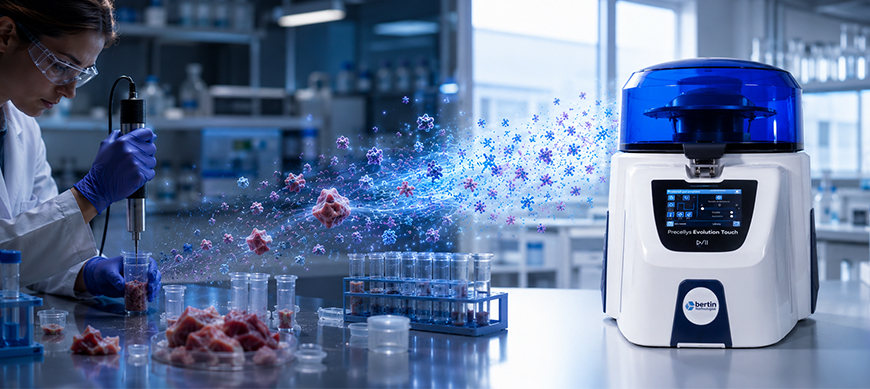 Precellys Evolution Touch VS Sonication : étude comparative pour optimiser l’extraction des protéines Bertin Technologies 98115